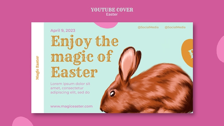 PSD Gratis easter bunny template design
