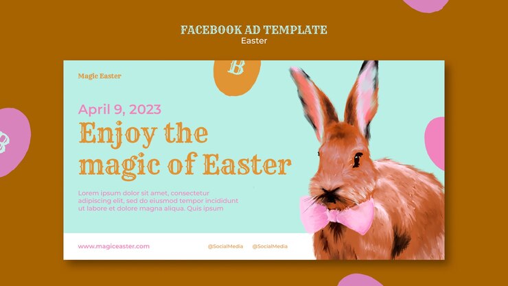 PSD Gratis easter bunny template design