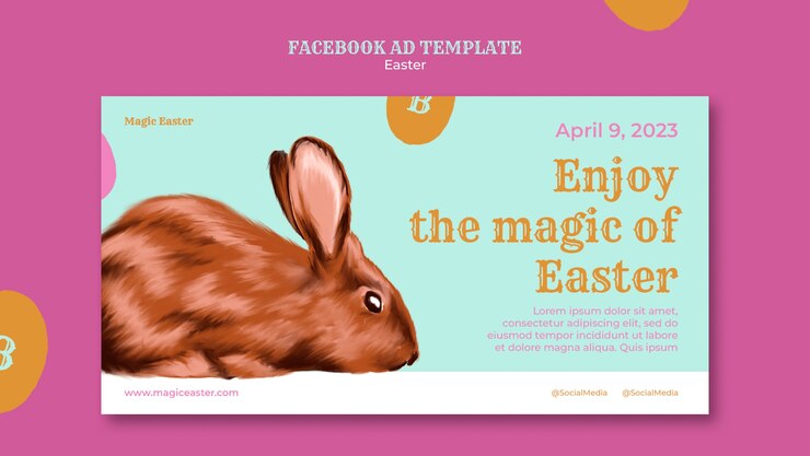 PSD Gratis easter bunny template design