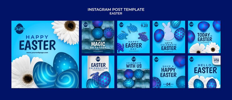 PSD Gratis easter instagram posts design template