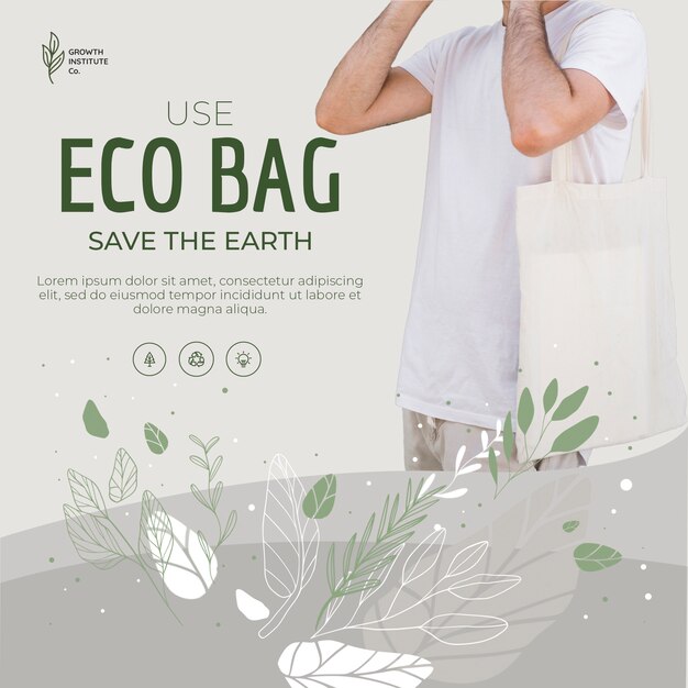 Eco bag ricicla per l'ambiente e l'uomo