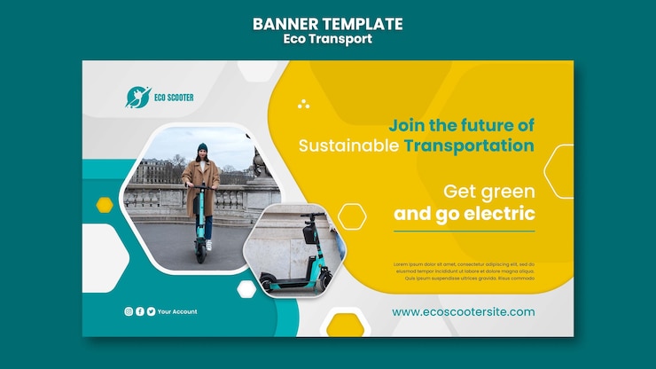 PSD Gratis eco transport banner design template