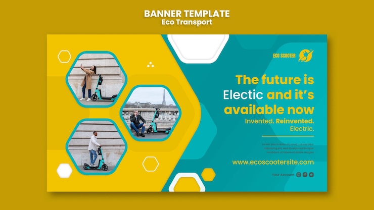 PSD Gratis eco transport banner design template