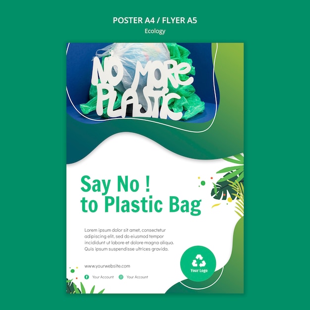 Gratis PSD ecologie concept poster sjabloon