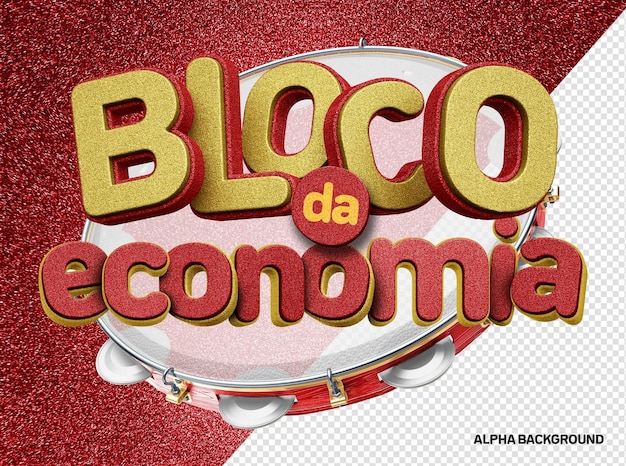 Economy block 3d-logo voor carnaval-compositie