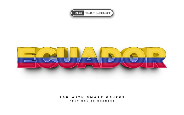 Ecuador PSD Efecto de texto