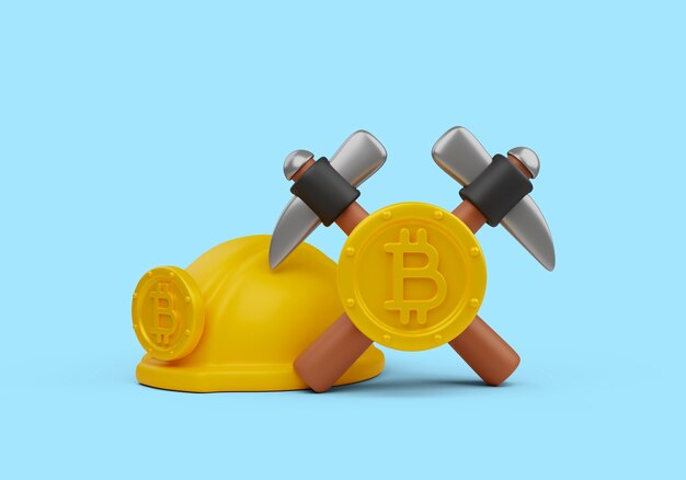 Ed illustrazione della criptovaluta con attrezzatura mineraria