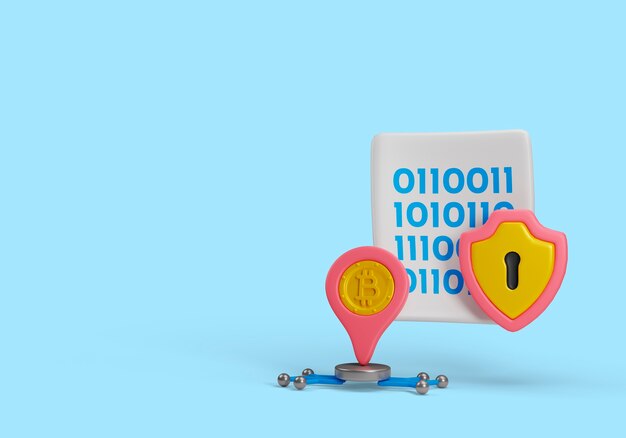 Ed ilustración de criptomoneda con candado