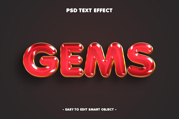 Gratis PSD edelstenen bewerkbaar teksteffect
