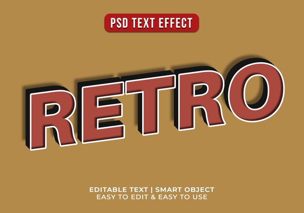 Editable efecto de texto retro 3d