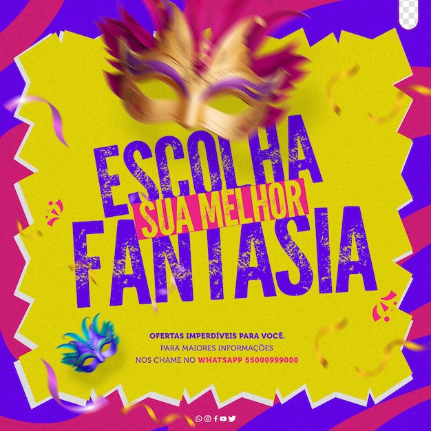 editable psd redes sociales fiestas de carnaval brasil fiestas de Carnaval brasil