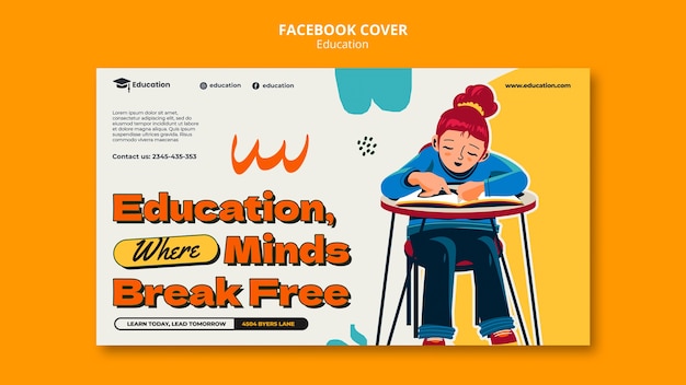 Gratis PSD educatieve aanbieding facebook cover sjabloon