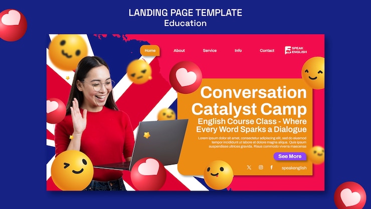 PSD Gratis educational offer landing page template