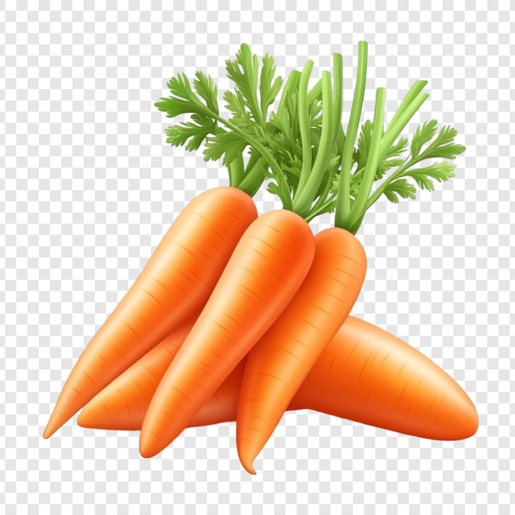 Gratis PSD een bos verse, levendige oranje wortels met weelderige groene toppen klaar om genoten te worden