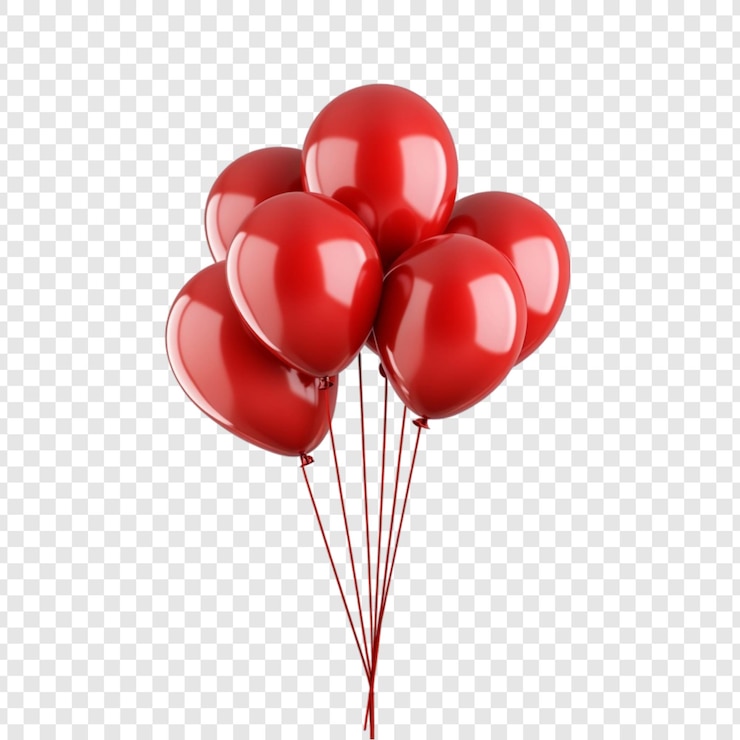 Gratis PSD een groep rode ballonnen die drijven