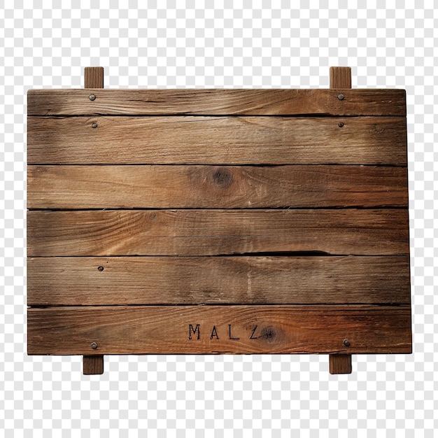 Een houten bord geïsoleerd op een doorzichtige achtergrond