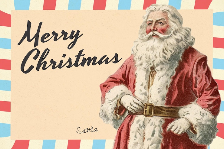 Gratis PSD een kerstman-postkaart