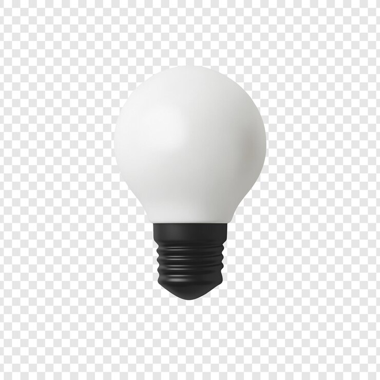 Gratis PSD een klassieke gloeilamp met 3d-rendering in minimalistische stijl geïsoleerd op een doorzichtige achtergrond