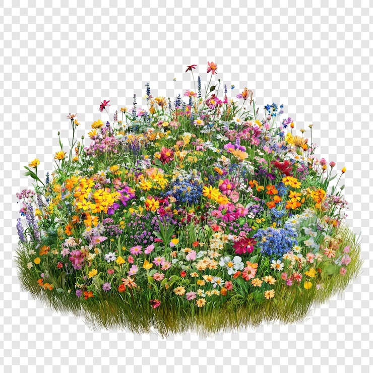 Gratis PSD een levendige wildbloemenweide een uitbarsting van voorjaarskleuren