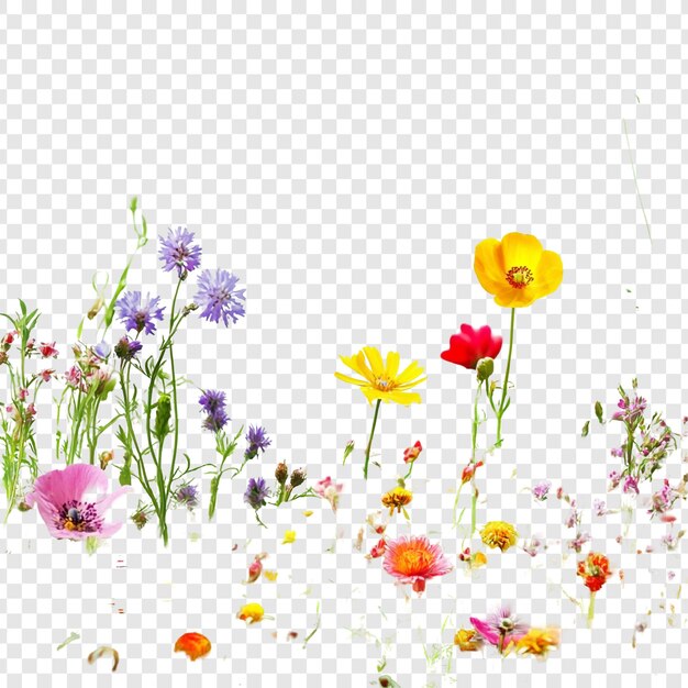 Een levendige wildbloemenweide Een uitbarsting van voorjaarskleuren