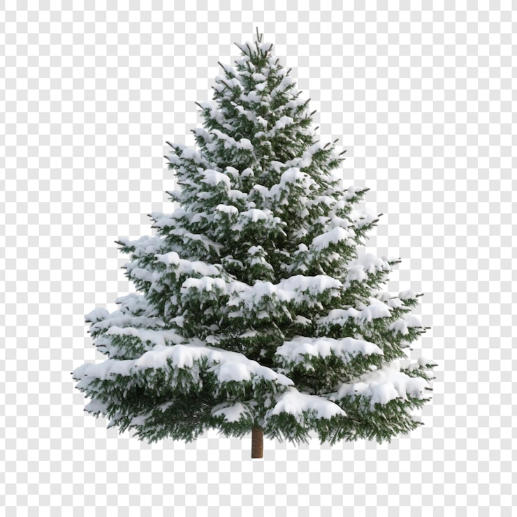 Gratis PSD een met sneeuw bedekte immergroene boom een winterwonderland