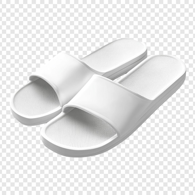 Een paar witte comfortabele zomer glijsandalen
