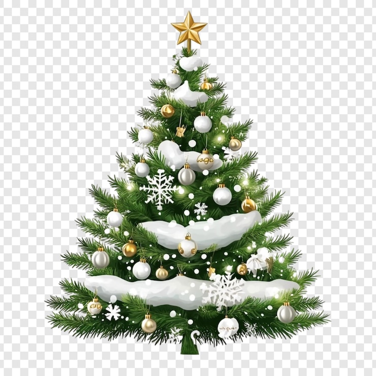 Gratis PSD een prachtig versierde kerstboom