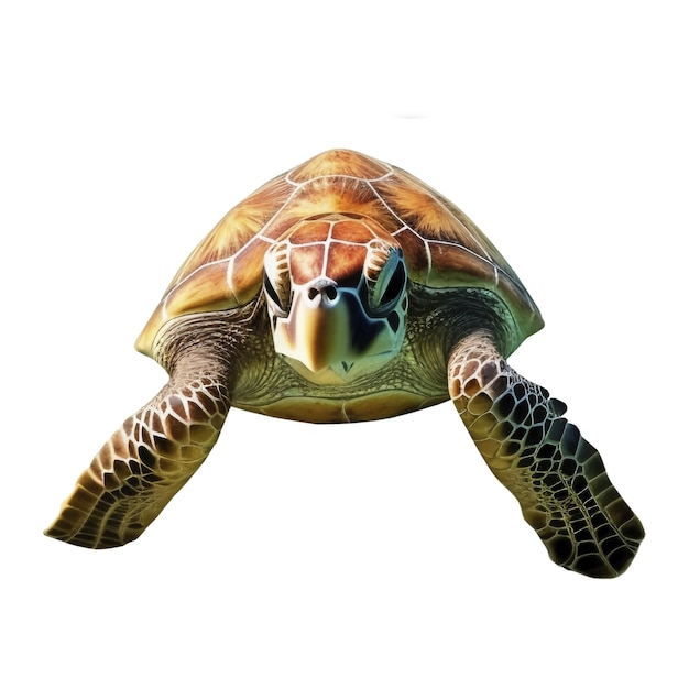 Gratis PSD een prachtige schildpad zwemt.