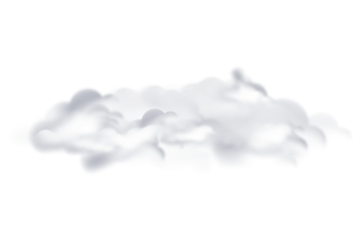 Gratis PSD een prachtige witte wolk.