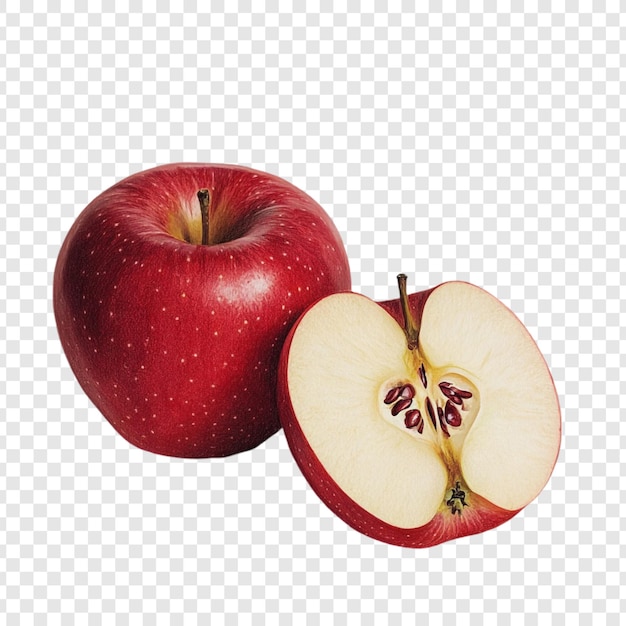 Een sappige rode appel gesneden en heel klaar om te eten