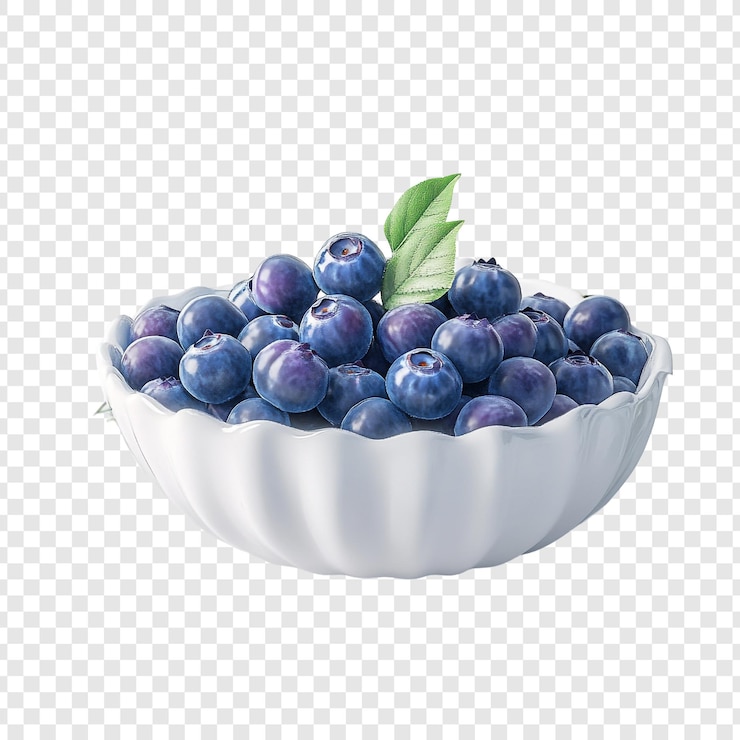 Gratis PSD een schaal verse bosbessen, sappig en klaar om te eten