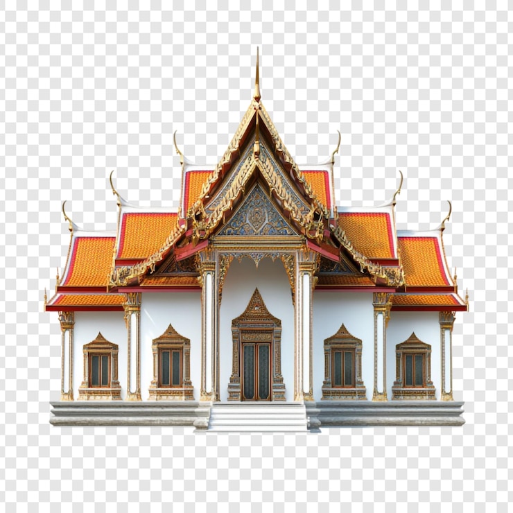 Gratis PSD een thaise tempel met een schitterend architectonisch ontwerp