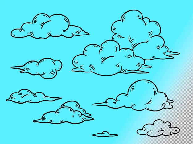 Gratis PSD een verzameling wolken in een blauwe lucht