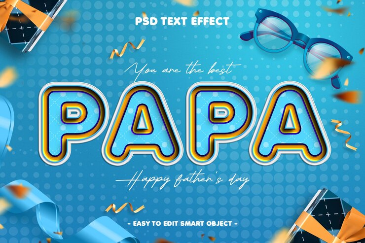 PSD gratuito efecto de estilo 3d editable para el texto de papa