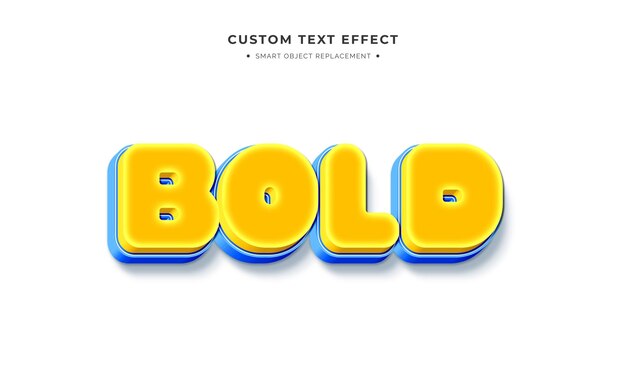 efecto de estilo de texto 3d amarillo y azul