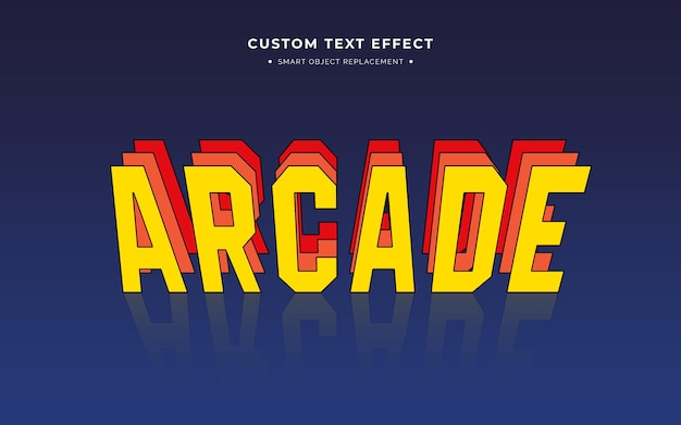 PSD gratuito efecto de estilo de texto 3d arcade de los 80