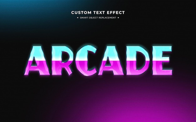 efecto de estilo de texto 3d arcade de los 80