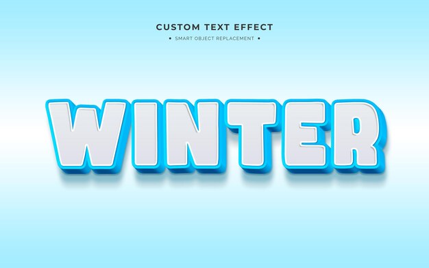 efecto de estilo de texto 3d blanco y azul