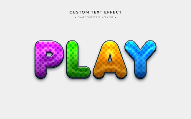efecto de estilo de texto 3d de dibujos animados coloridos