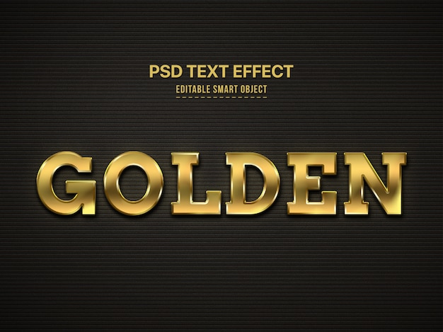 Efecto de estilo de texto 3d dorado