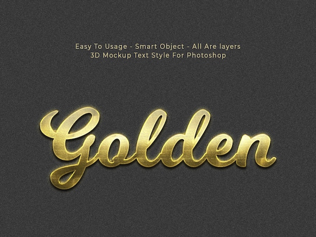 Efecto de estilo de texto 3d dorado