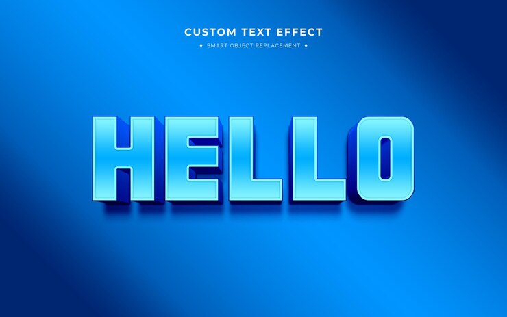 PSD gratuito efecto de estilo de texto 3d en negrita azul
