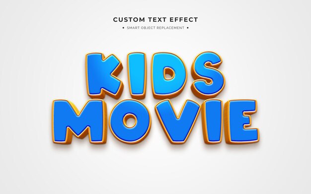 Efecto de estilo de texto en 3D para niños