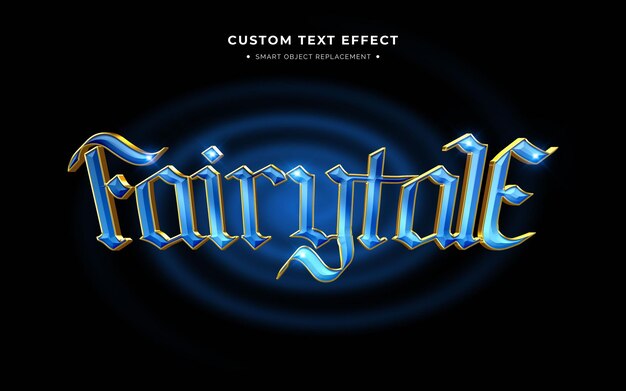 efecto de estilo de texto 3d de película de cuento de hadas