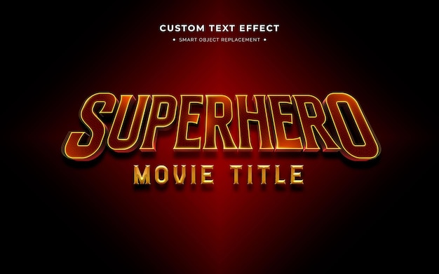 PSD gratuito efecto de estilo de texto 3d de superhéroe