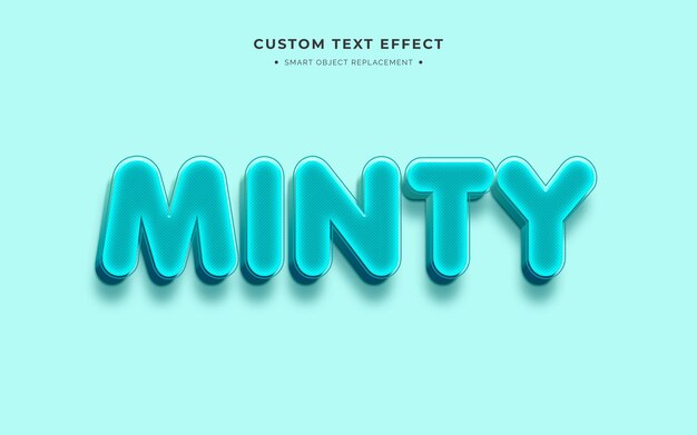 efecto de estilo de texto 3d verde menta