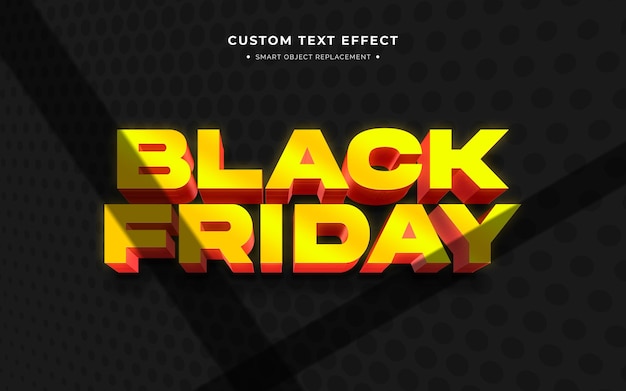 PSD gratuito efecto de estilo de texto 3d de viernes negro