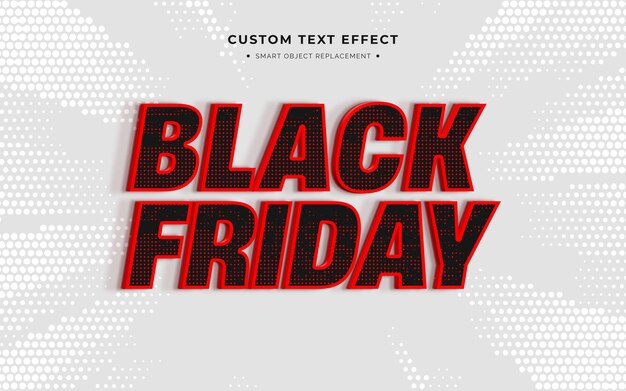 Efecto de estilo de texto 3D de viernes negro