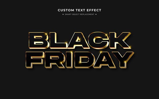 Efecto de estilo de texto 3D de viernes negro