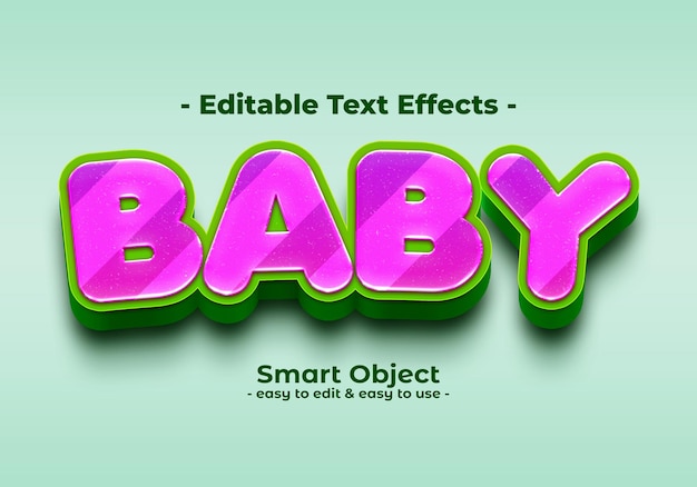 PSD gratuito efecto de estilo de texto de bebé